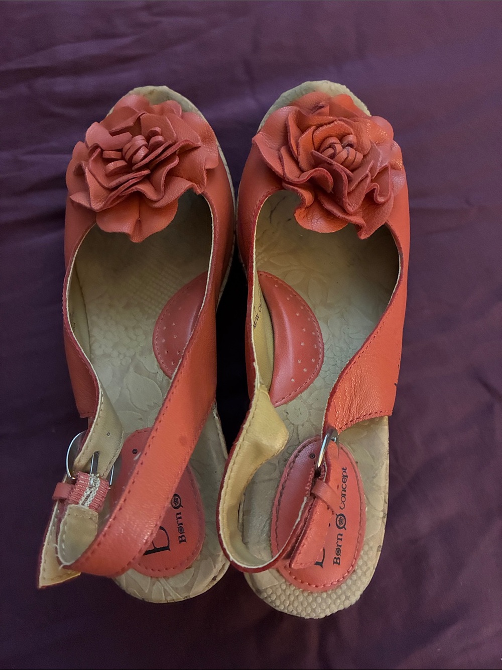 b.o.c Coral Slingback Sandals with Flower Rosettes - Picture 5 of 5